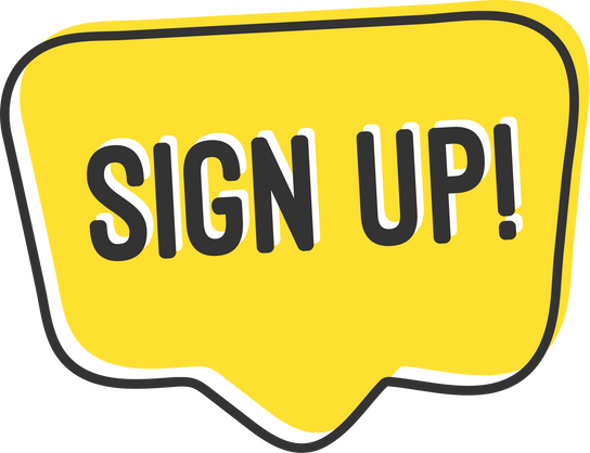 Sign up button speech bubble